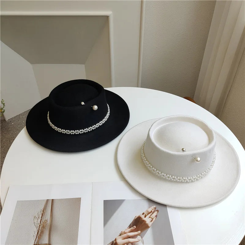 Pearl Chain Fedora High Fashion