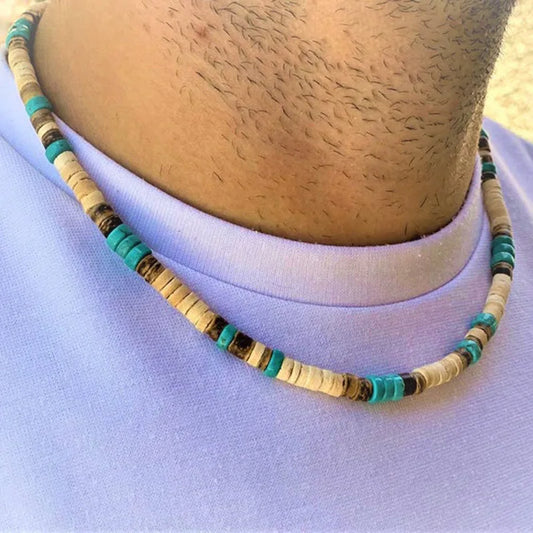 Mens Beaded Necklace African Necklace Surfer