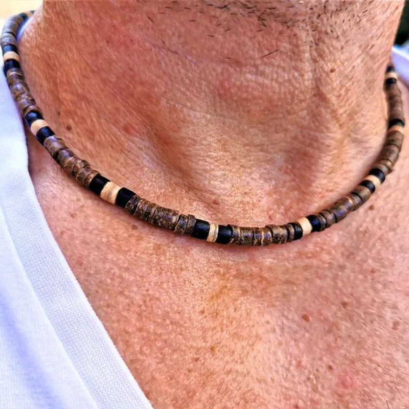 Mens Beaded Necklace African Necklace Surfer