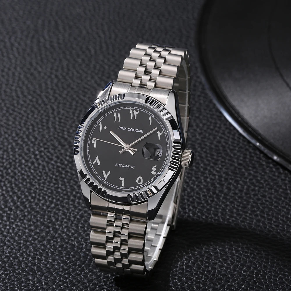 Luxury Steel Arabic Numbers Watch