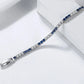 JEWELS 925 Sterling Silver Blue and Clear Crystal Tennis Bracelet