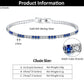 JEWELS 925 Sterling Silver Blue and Clear Crystal Tennis Bracelet