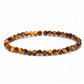 925 Silver Plated Adjustable Men's Bracelet Bohemian Brown Tiger Eye Bracelet