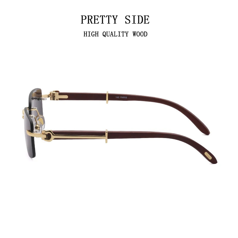 Luxury Vintage Rimless Sunglasses