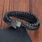 Fashion Volcanic Stone Beaded Bracelet Mutilayer Braided Leather Bracelet