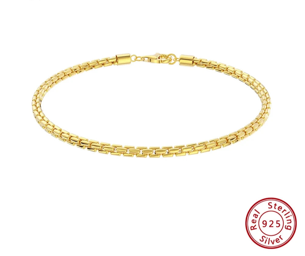 JEWELS Genuine Italian Round Box Chain Bracelet