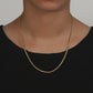 Pure Silver 925 Real 18K Gold Plated Snake Chain Necklace