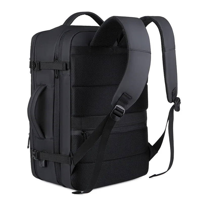 40L Expandable Backpacks USB Charging Port 17 inch Laptop Waterproof