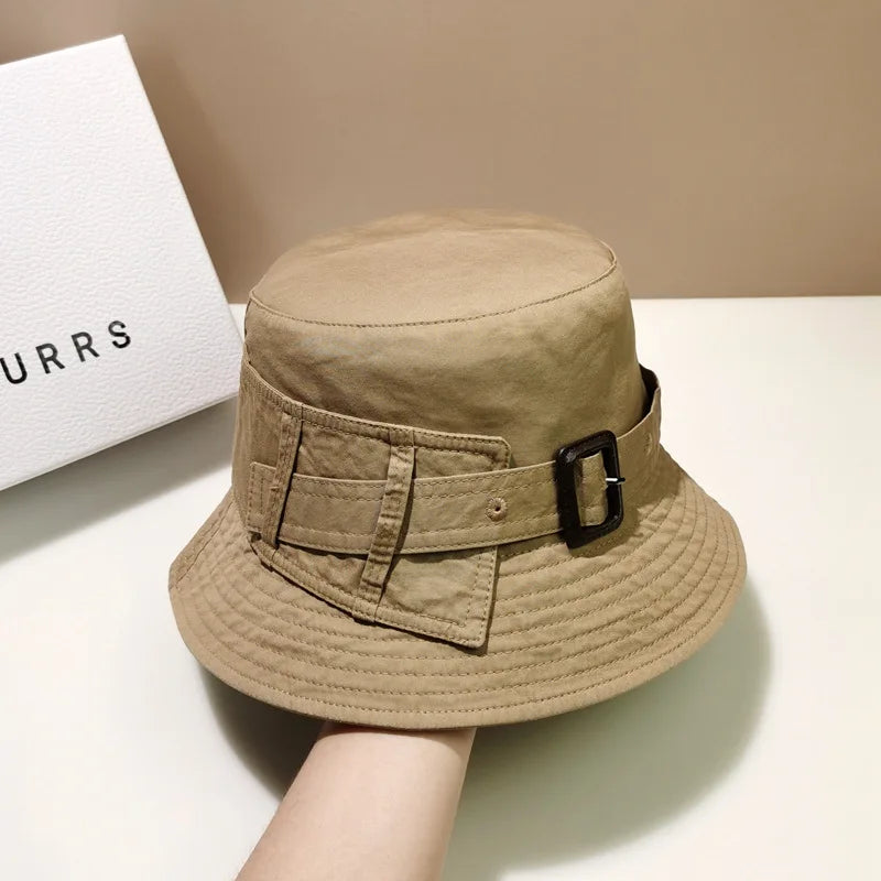 Designer Bucket Hat with Belt Buckle