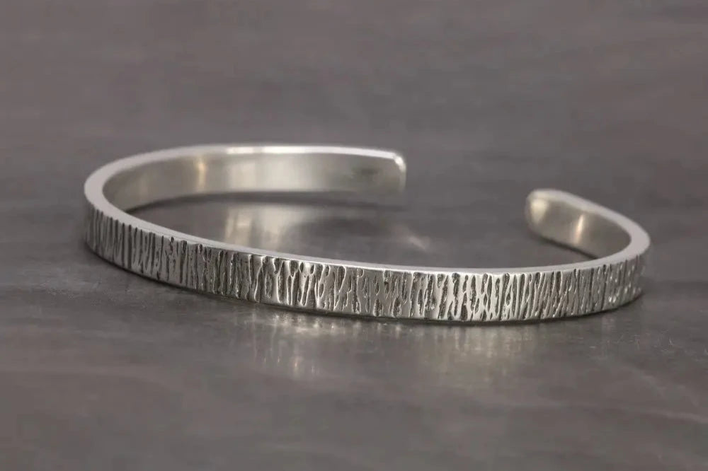 Genuine 925 Sterling Silver Solid Tin Paper Bracelet