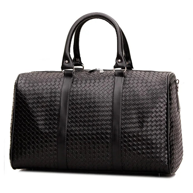 Large Capacity Woven Travel Bag - Black