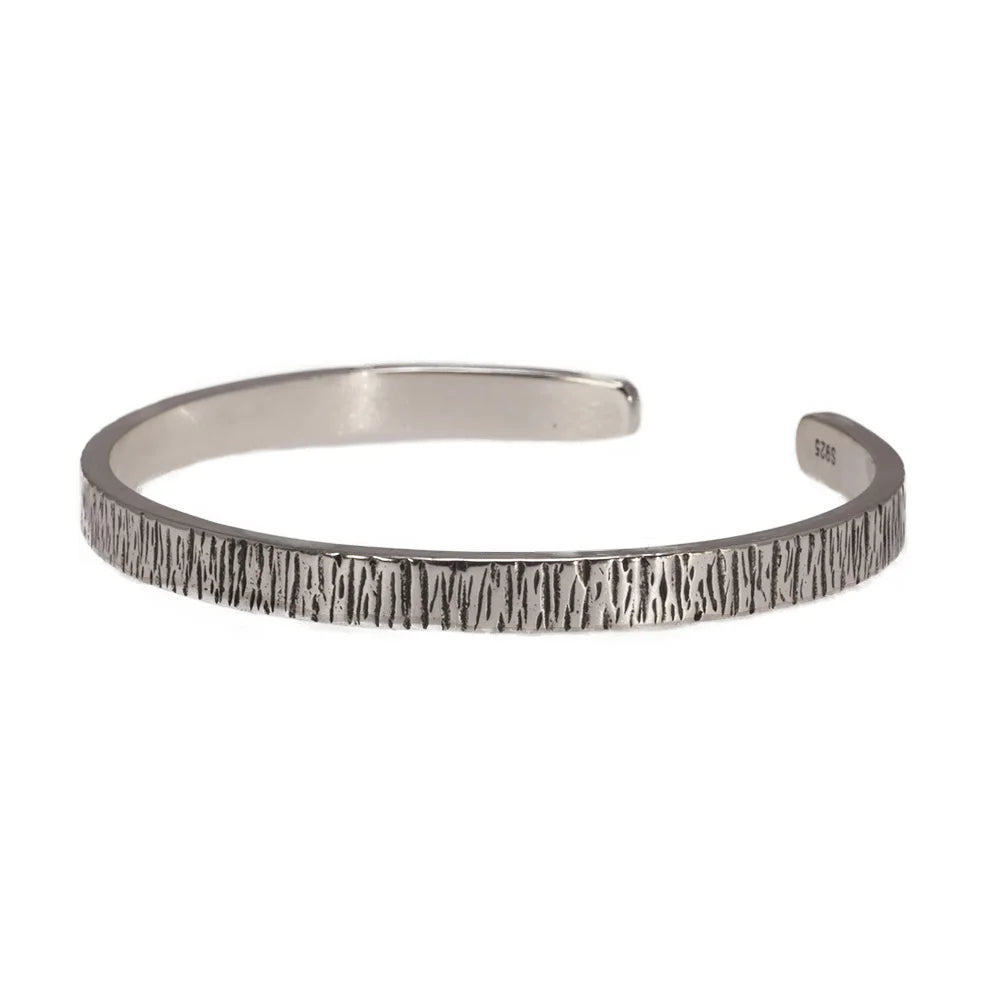 Genuine 925 Sterling Silver Solid Tin Paper Bracelet