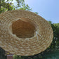 Women's Wide Brim Straw Hat with Water Diamond Accents