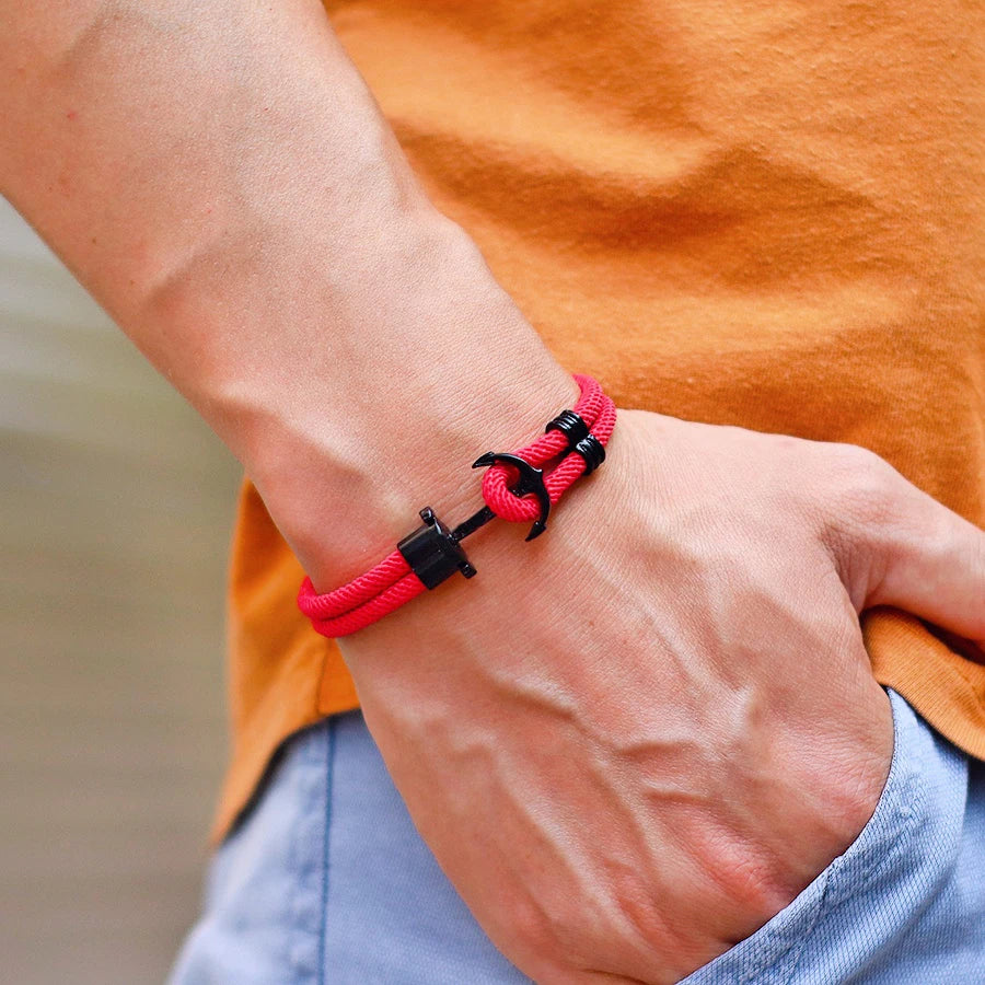 Black Marine Anchor Bracelet