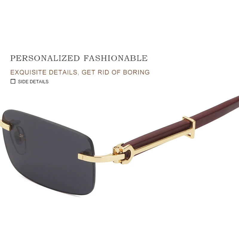 Luxury Vintage Rimless Sunglasses