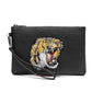 Tiger Head Pattern Business Men Clutch Bag High Quality Soft PU Leather