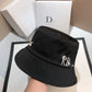 Luxury Rhinestone Silky Bucket Hat Designer Letter