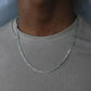 40-75cm 925 Silver 4mm Figaro Chain Necklace