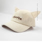 Sweet Corduroy Baseball Cap - Korean Style Letters