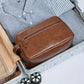 Men Business Travel Wash Toiletry Bag Waterproof PU Leather