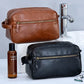 Men Business Travel Wash Toiletry Bag Waterproof PU Leather