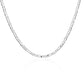 40-75cm 925 Silver 4mm Figaro Chain Necklace