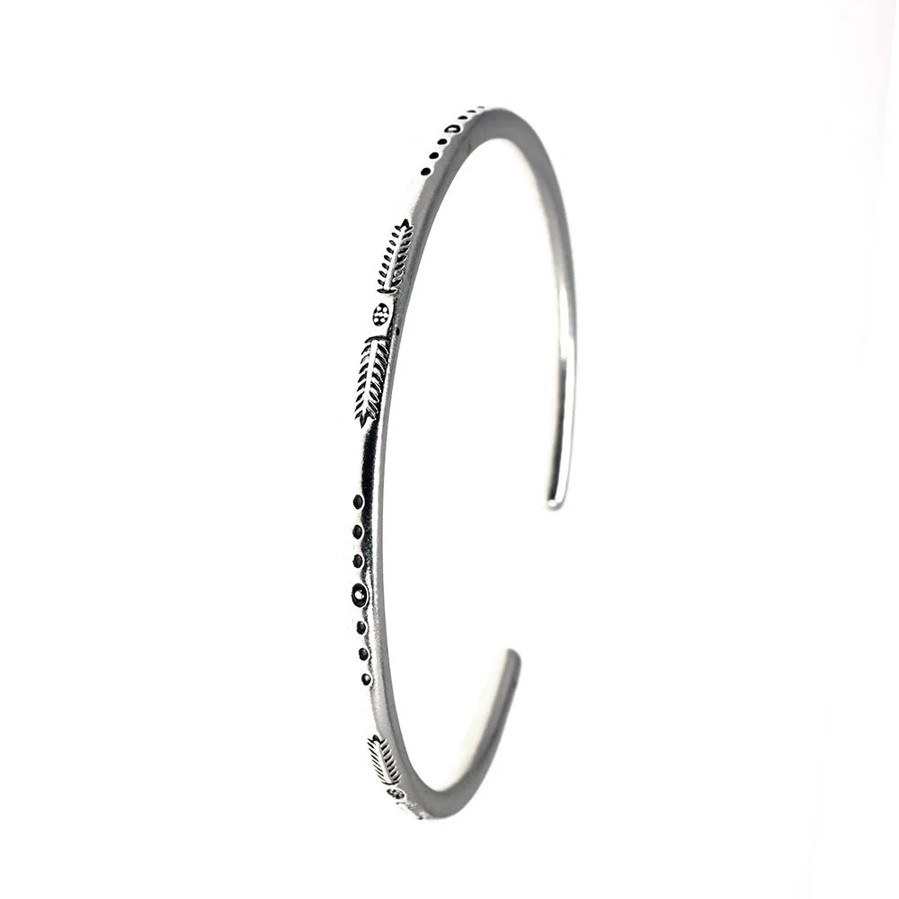 Authentic 925 Sterling Silver Thin Bangles Jewelry