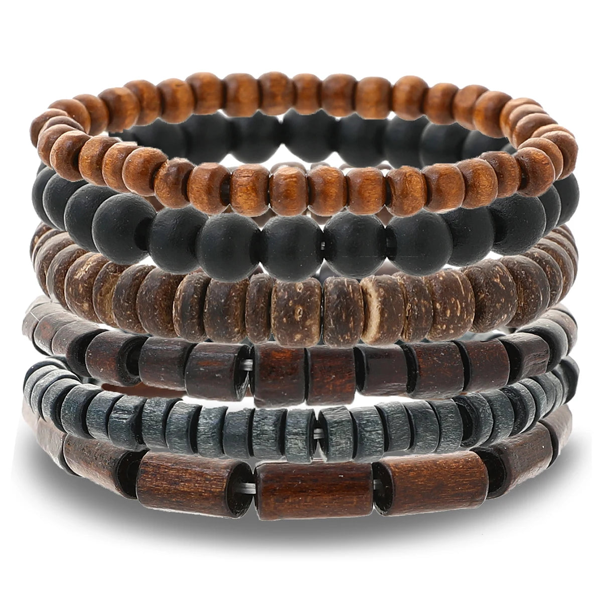 Retro Wooden National Style Men's Handmade Beaded Bracelet Design