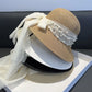 2024 New Straw Hat with Elegant Pearl Bowknot