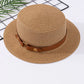 Summer Flat Top Straw Hat - Sunshade Sunscreen