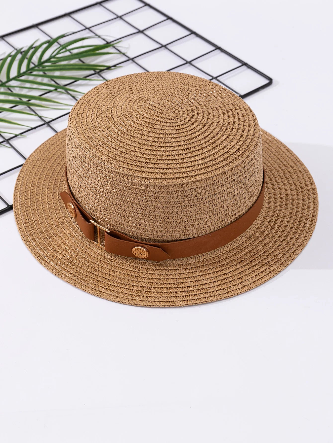 Summer Flat Top Straw Hat - Sunshade Sunscreen