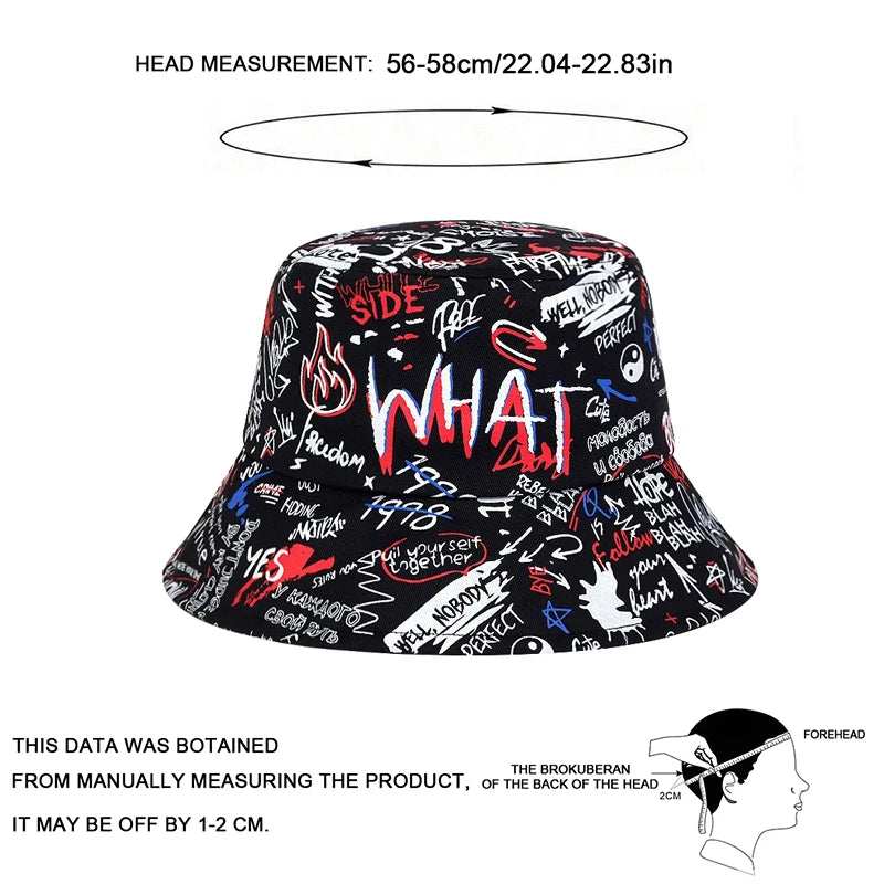 Unisex Graffiti Printing Bucket Hat