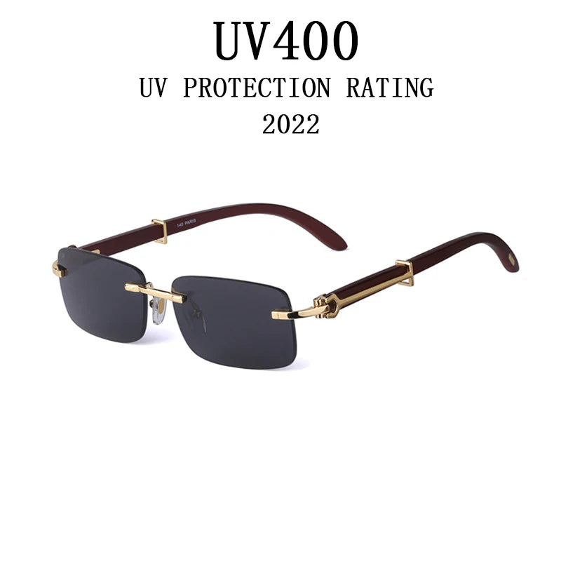 Luxury Vintage Rimless Sunglasses