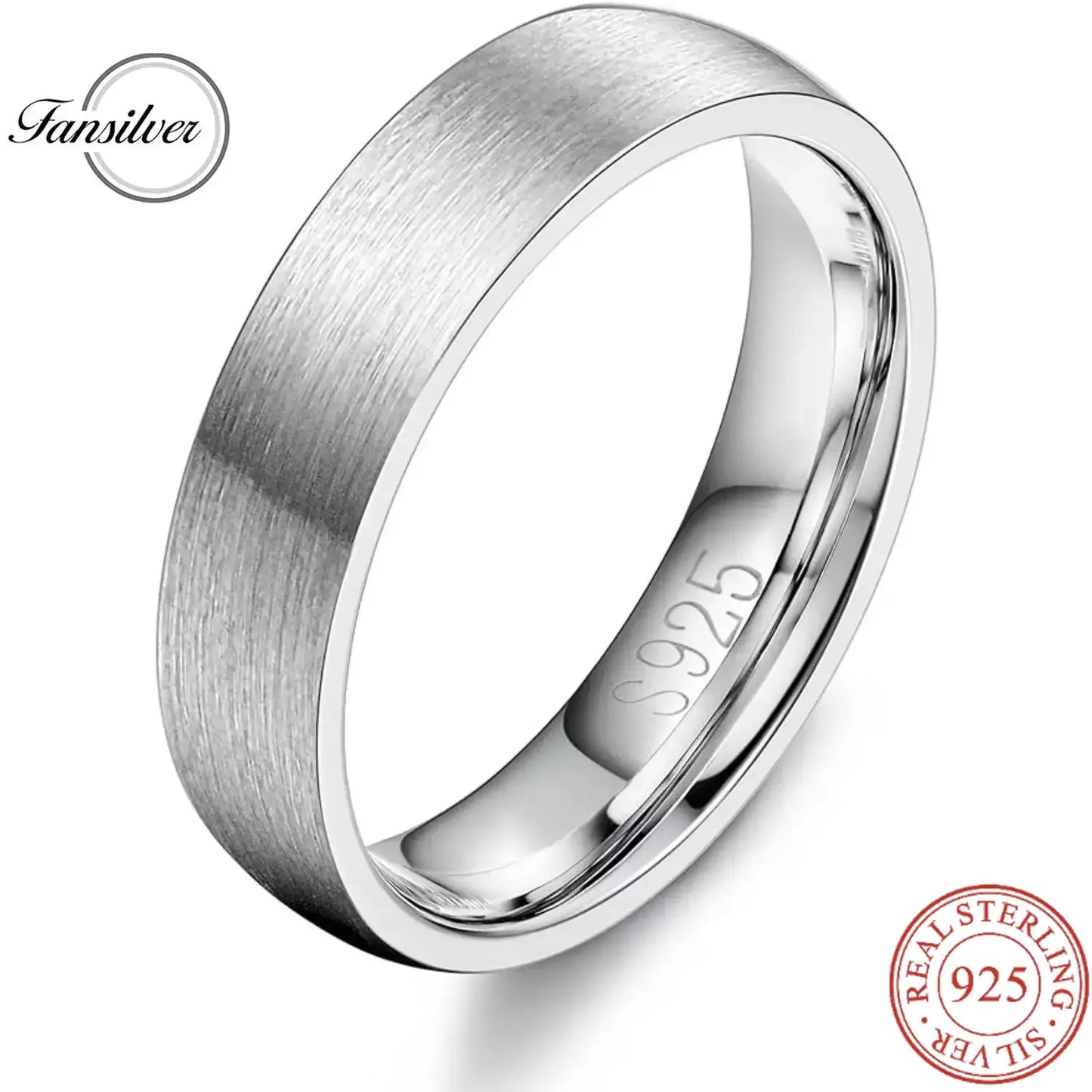 Fansilver Wedding Bands 925 Sterling Silver Ring