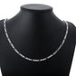 40-75cm 925 Silver 4mm Figaro Chain Necklace