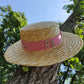 Women's Wide Brim Straw Hat with Water Diamond Accents