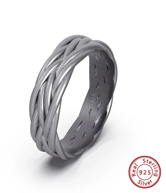 925 Sterling Silver Simple Twisted Knot Rings