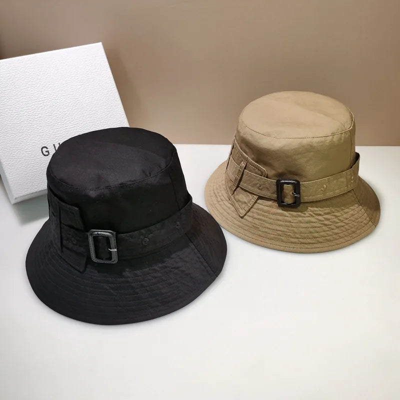 Designer Bucket Hat with Belt Buckle